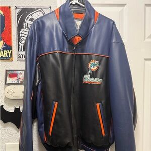 Men's Blue and Black Varsity Jacket